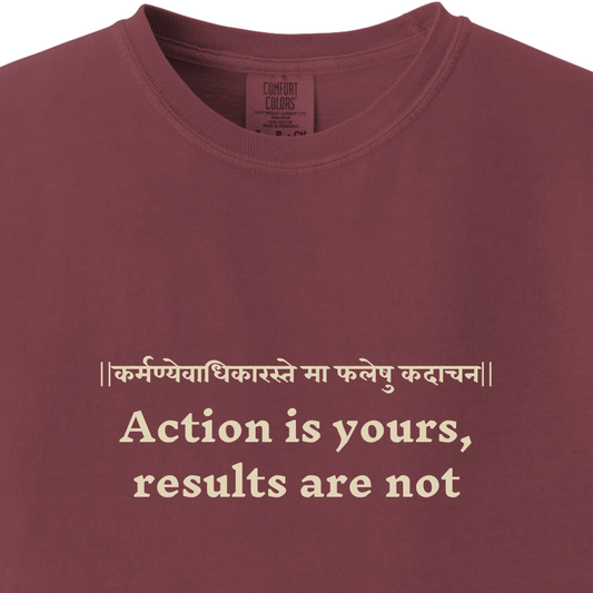 Bhagavad Gita Tee - Action is yours, results are not