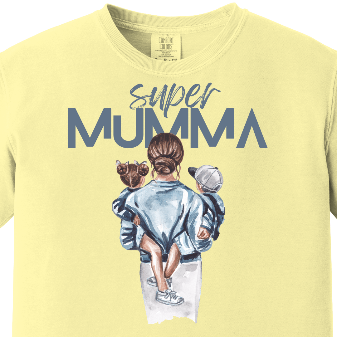 Supermom Super Mumma with Son Daughter Tee