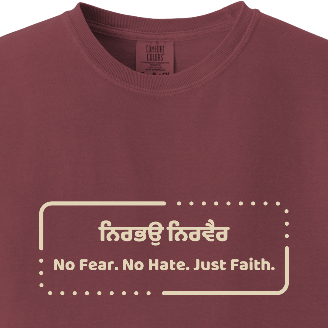 No Fear No Hate Just Faith Sikh tee